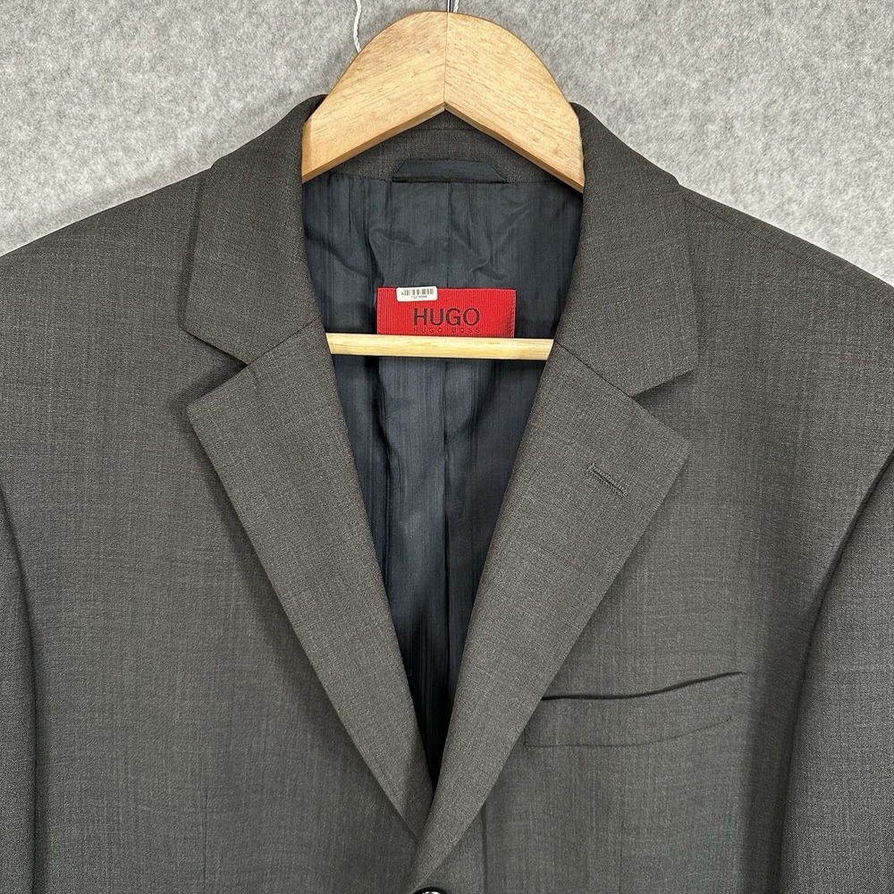 Hugo Boss Mens ALBO/HAGO Charcoal Grey Virgin Wool 3 Button Blazer Jacket 44L